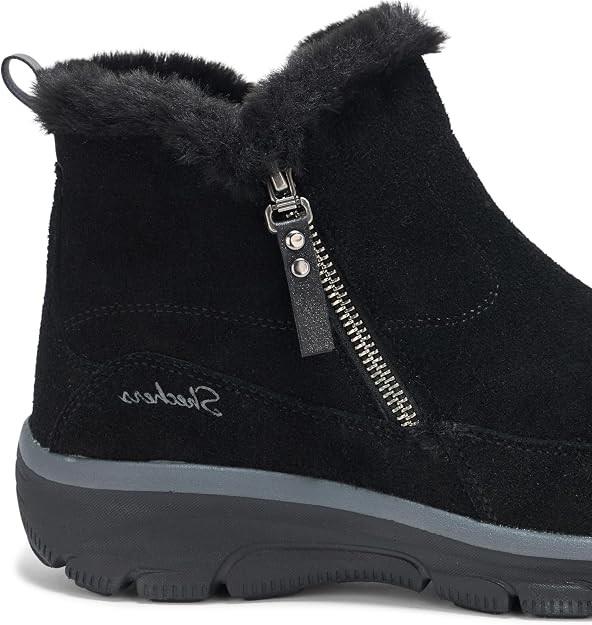 Womens Wide Fit Skechers 167862W Boots in Black - Image 1