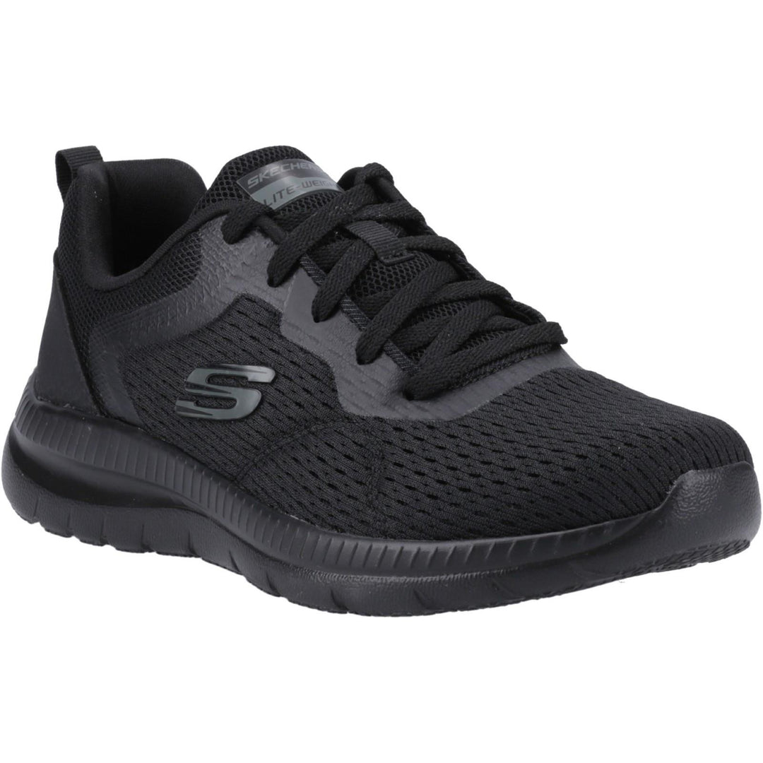 Women's Wide Fit Skechers 12607 Bountiful Quick Path Trainers in Black - Image 3