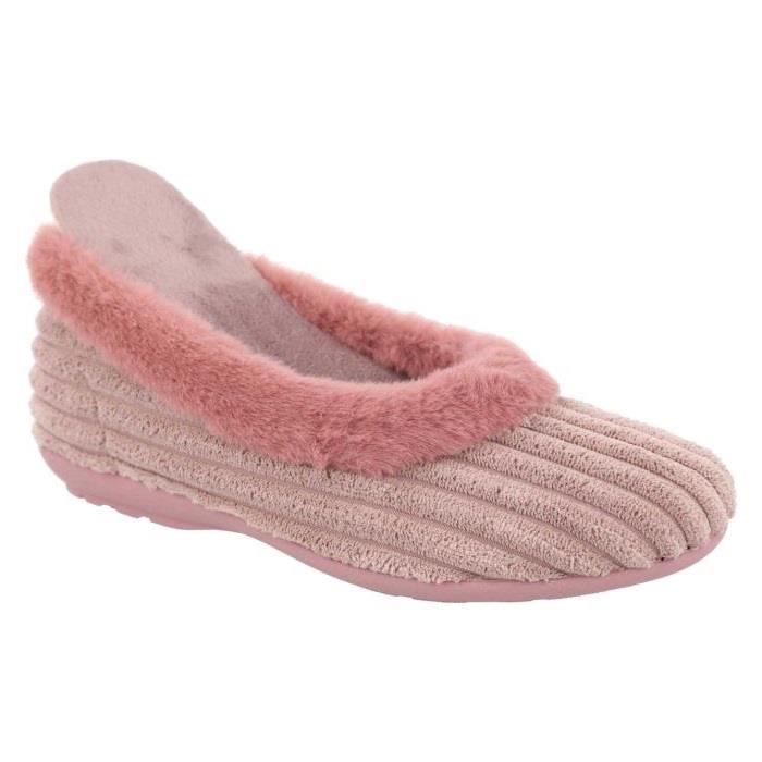 Women's Wide Fit DB Andrea Slippers in Pink Textile - Image 11