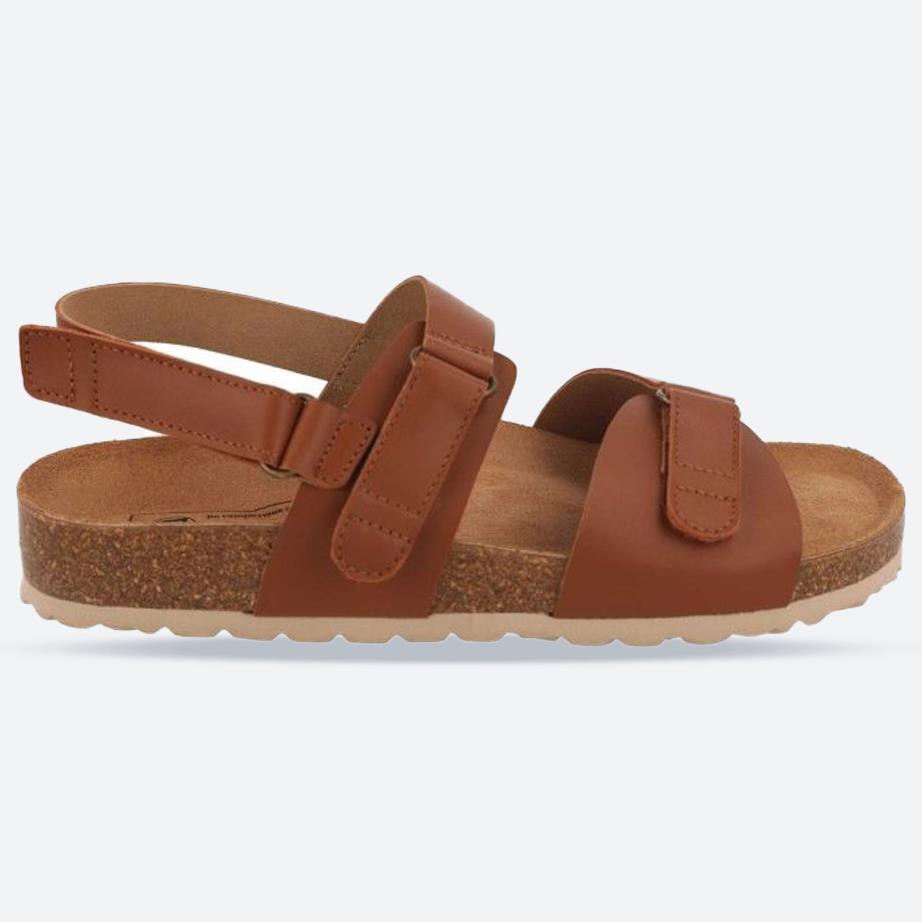 Women's Wide Fit DB Nettle Sandals in Tan Leather - Image 1