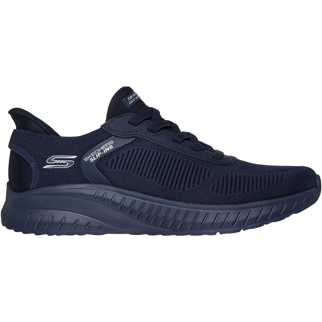 Men's Wide Fit Skechers Slip-ins 118312 Bobs Sport Squad Chaos Solid Step Trainers in Dark Grey - Image 2
