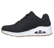 Skechers 73690 Extra Wide Uno - Stand On Air Walking Street Trainers Blk Wht-3