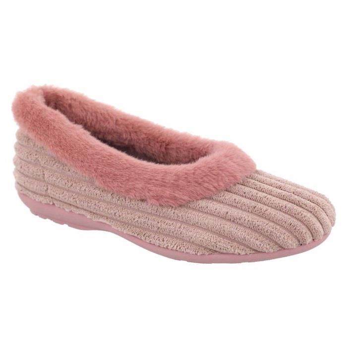 Women's Wide Fit DB Andrea Slippers in Pink Textile - Image 1