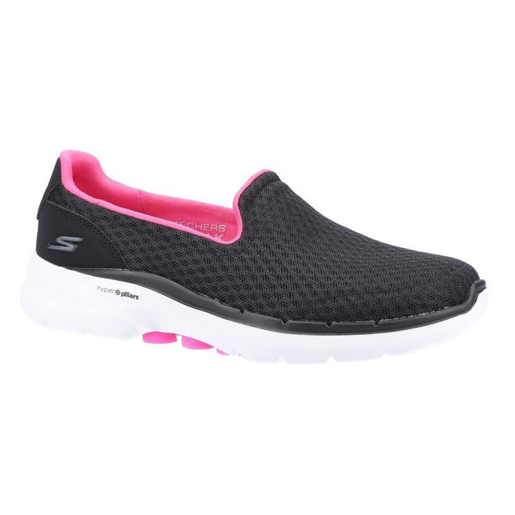 Skechers 124508 Wide Go Walk 6 - Big Splash Shoes Black Pink Trainers-2