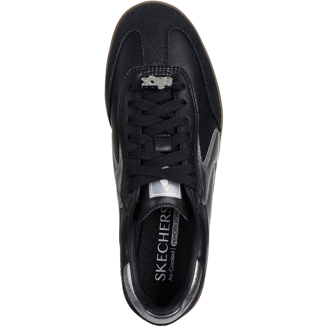 Women's Wide Fit Skechers 185236 Hotshot Cool Glow Trainers in Black/Silver - Image 5