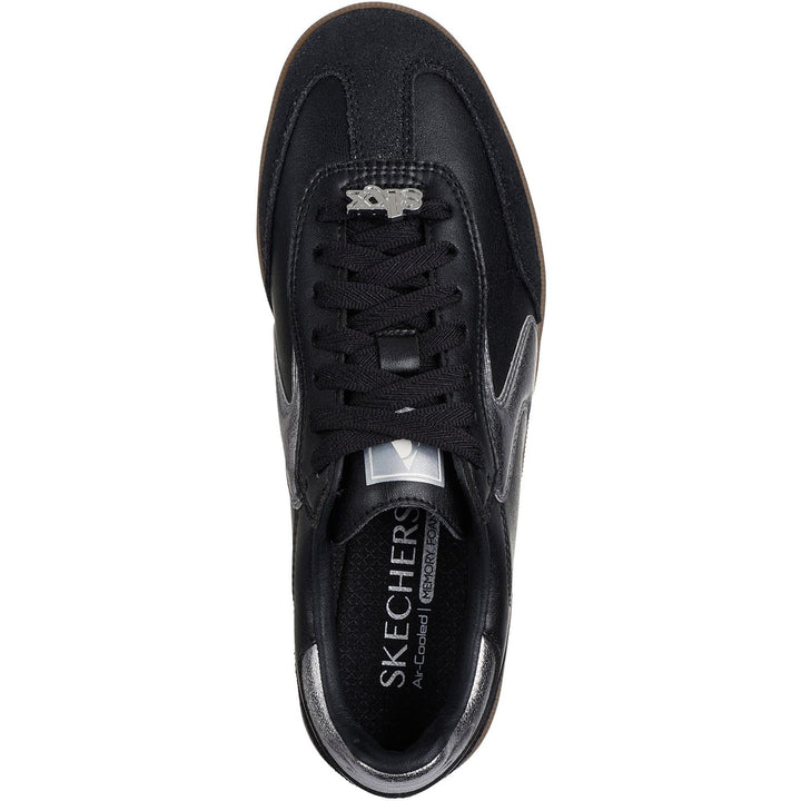 Women's Wide Fit Skechers 185236 Hotshot Cool Glow Trainers in Black/Silver - Image 1