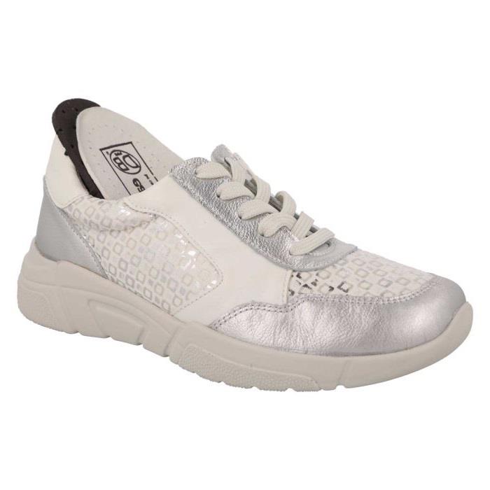 Women's Wide Fit DB Lauren Trainers in Navy / Silver / Leather / Multi - Image 11