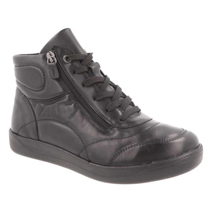 Women's Wide DB Fit Amber Ankle Zip Boots in Black Leather - Image 1