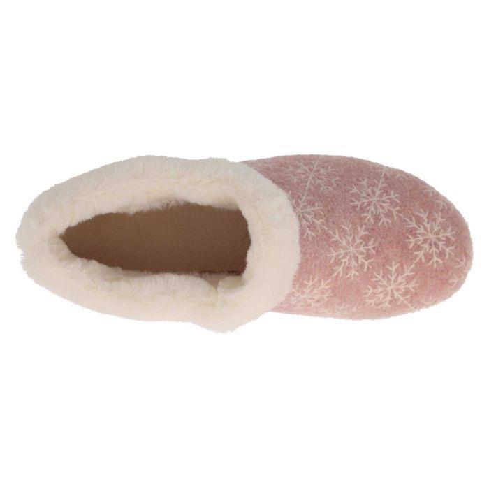 Women's Wide Fit DB Libby Slippers in Navy / White Snowflake - Image 10