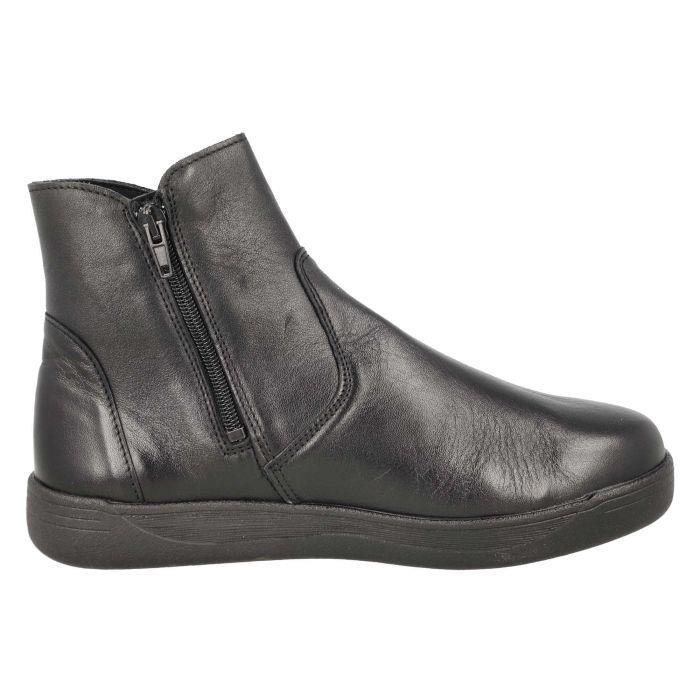 Women's Wide Fit DB Delphine Boots in Black Leather - Image 4