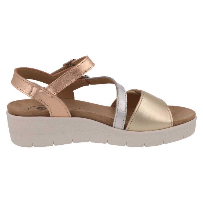 Women's Wide Fit DB Honor Sandals in Gold / Bronze / Silver Leather - Image 9
