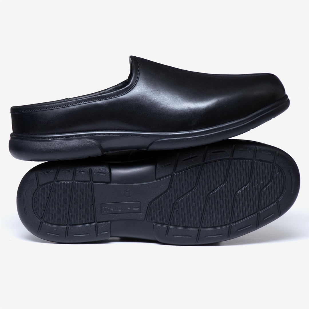 Men's Wide Fit Tredd Well Taylor Mule Slippers in Black - Image 8