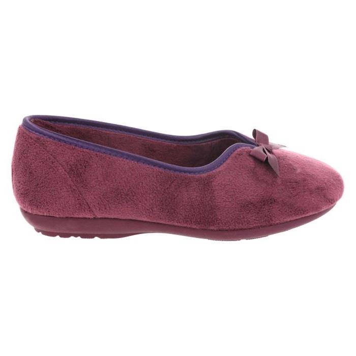 Women's Wide Fit DB Kayleigh Slippers in Mauve Velour - Image 7