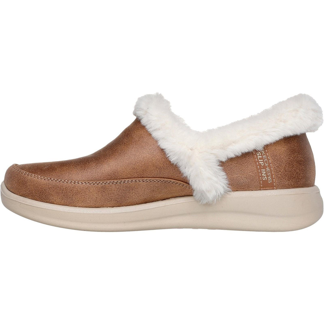 Women's Wide Fit Skechers 168114 Slip-ins Cozy Escape Slippers in Chestnut - Image 4