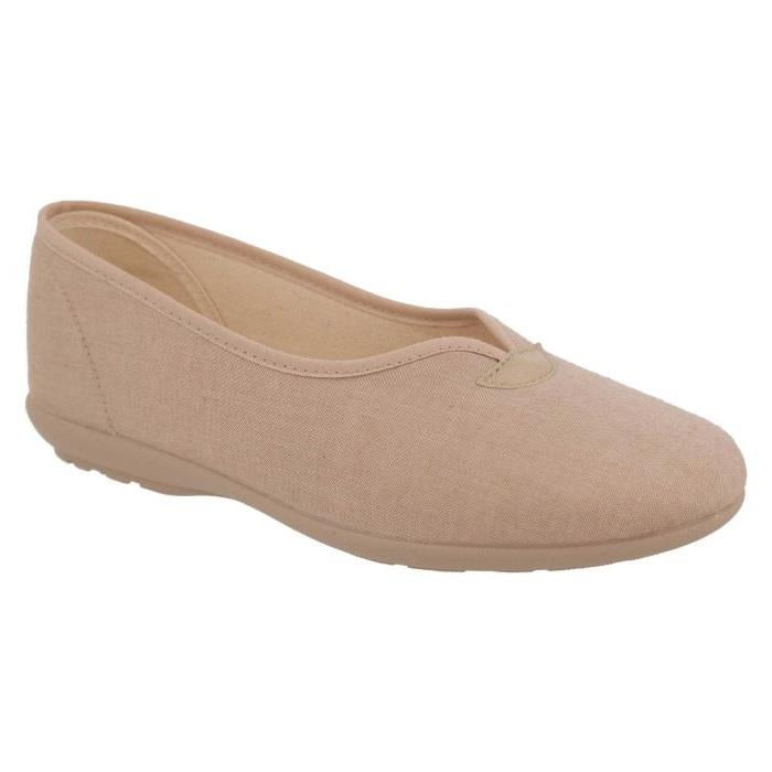 Women's Wide Fit DB Isobelle Canvas Shoes in Beige Canvas - Image 1