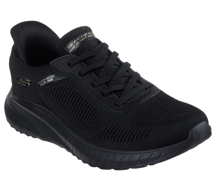 Women's Wide Fit Skechers 117497W Bobs Sport Squad Waves Trainers