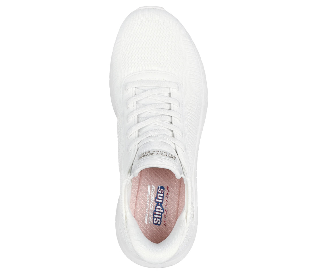 Women's Wide Fit Skechers 117497W Bobs Sport Squad Waves Trainers
