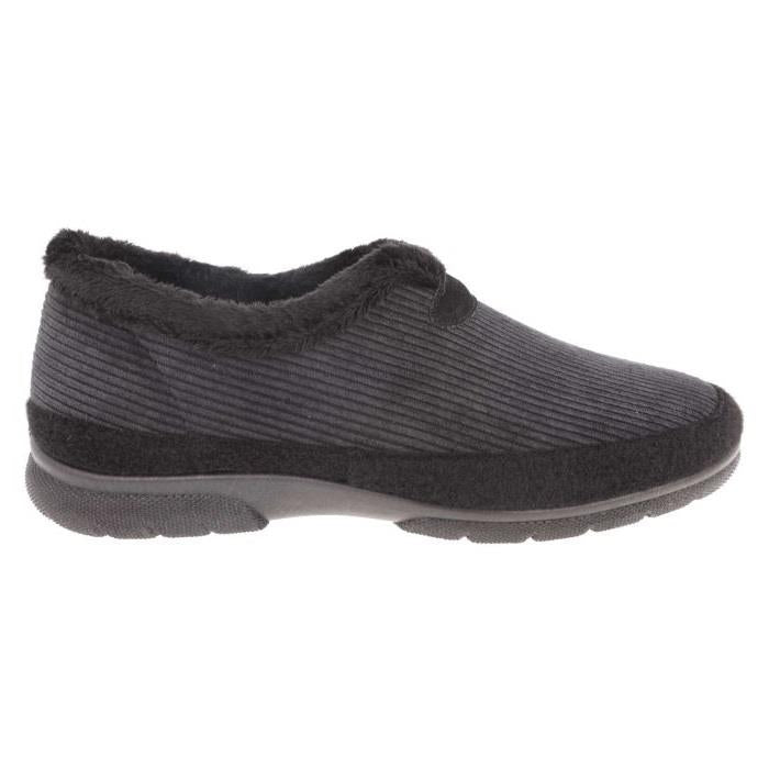 Men's Wide Fit DB Kelvin Slippers in Black Textile - Image 1