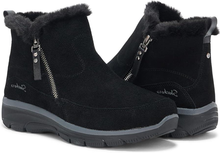 Womens Wide Fit Skechers 167862W Boots in Black - Image 3