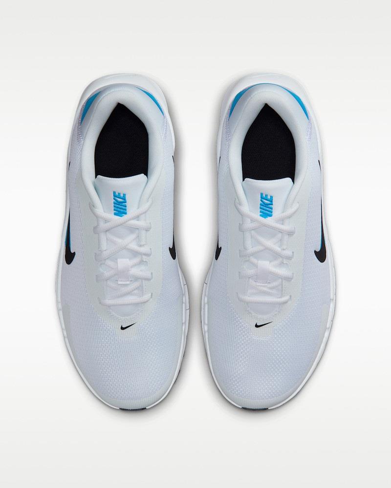 Men's Wide Fit Nike Flex HV9977-101 Running Trainers in White/Black Blue - Image 8