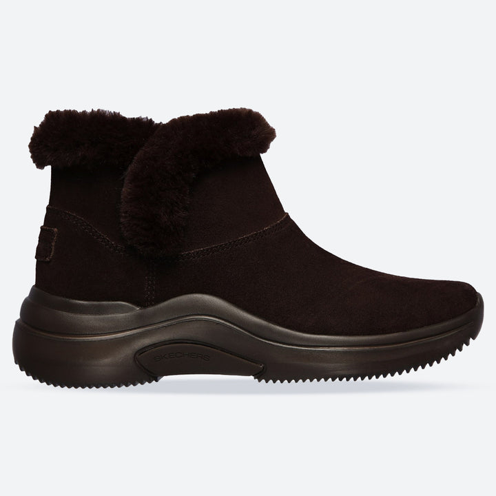 Women's Wide Fit Skechers 144250 On The Go Midtown So Plush Boots in Chocolate - Image 1