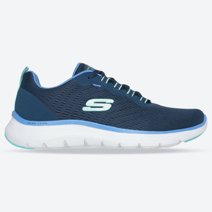 Women's Wide Fit Skechers 150201W Flex Appeal 5.0 New Path Trainers in Navy/Blue - Image 1