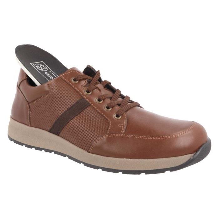Men's Wide Fit DB Jerome Trainers in Black Leather - Image 1