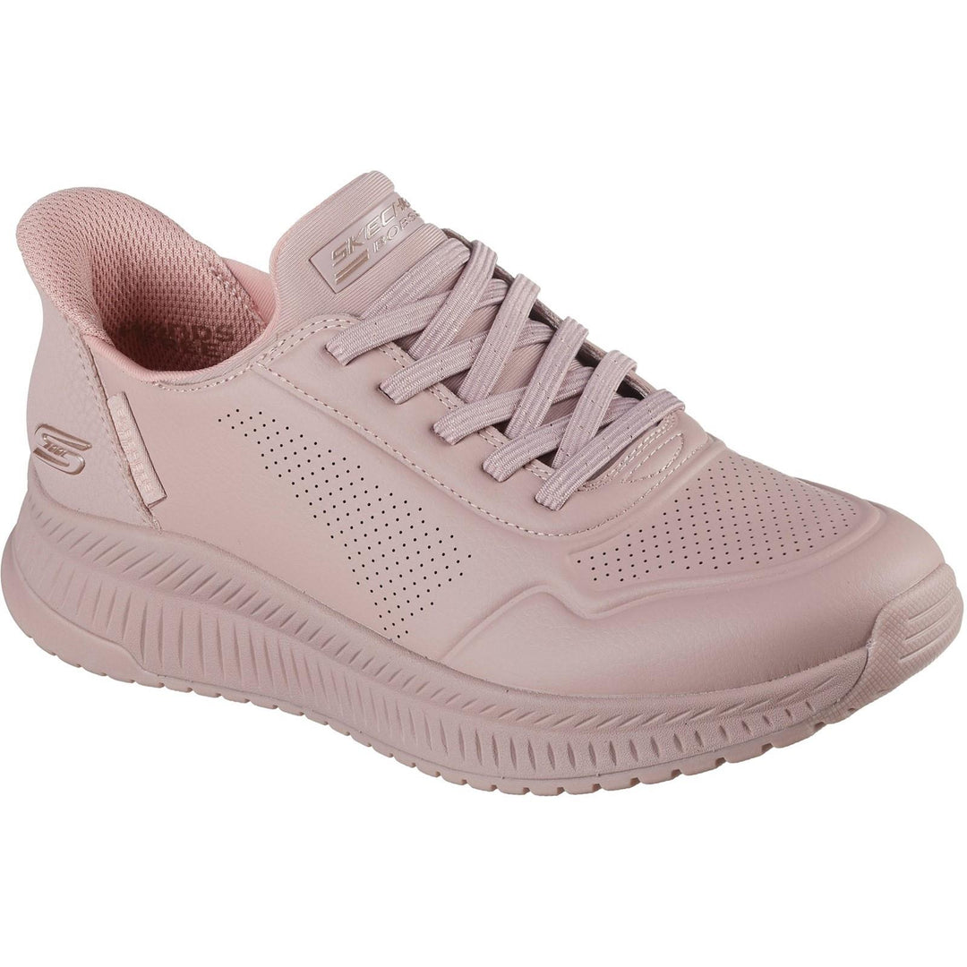 Women's Wide Fit Skechers 117740 Slip-ins Bobs Squad 4 Key Look Trainers in Black - Image 11