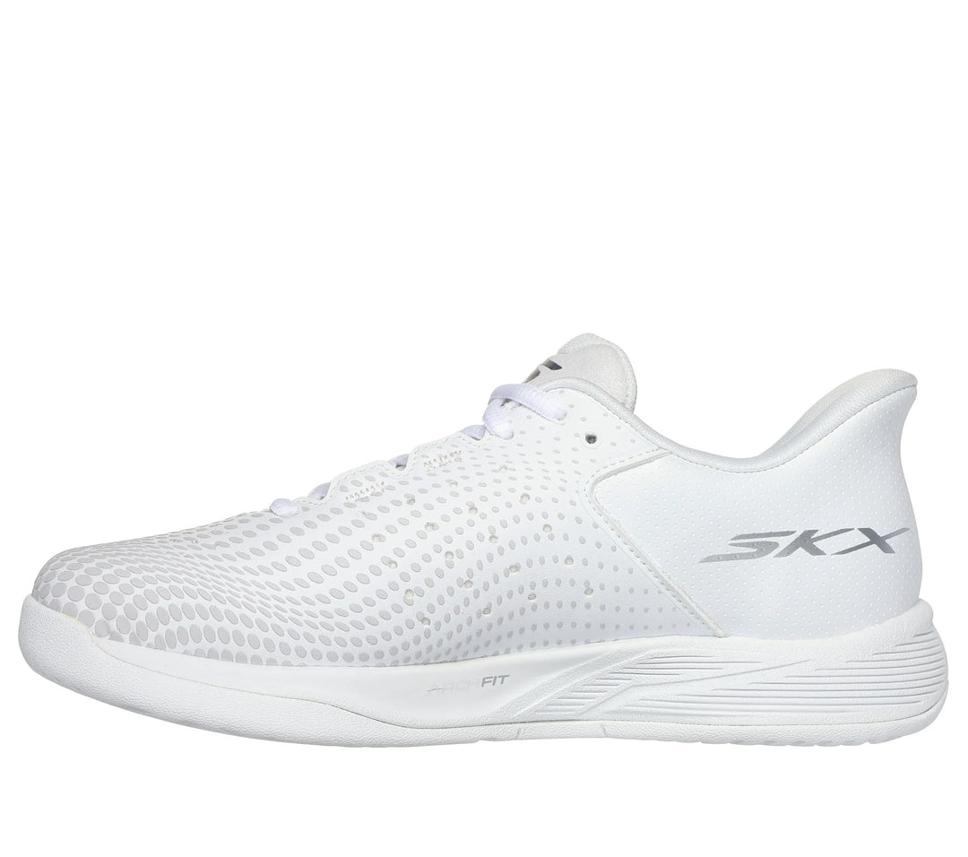 Womens Wide Fit Skechers 172101C Trainers in White/Navy Pink - Image 3