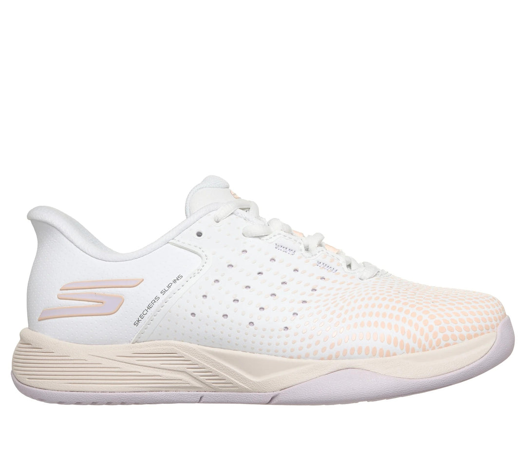 Womens Wide Fit Skechers 172101C Trainers in White/Navy Pink - Image 8