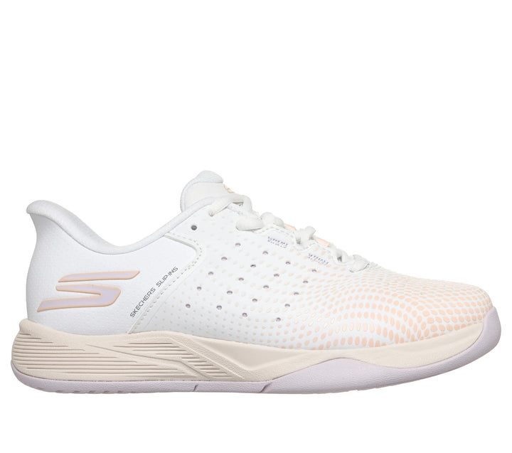 Womens Wide Fit Skechers 172101C Trainers in White/Navy Pink - Image 1