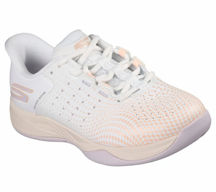 Womens Wide Fit Skechers 172101C Trainers in White/Navy Pink - Image 1