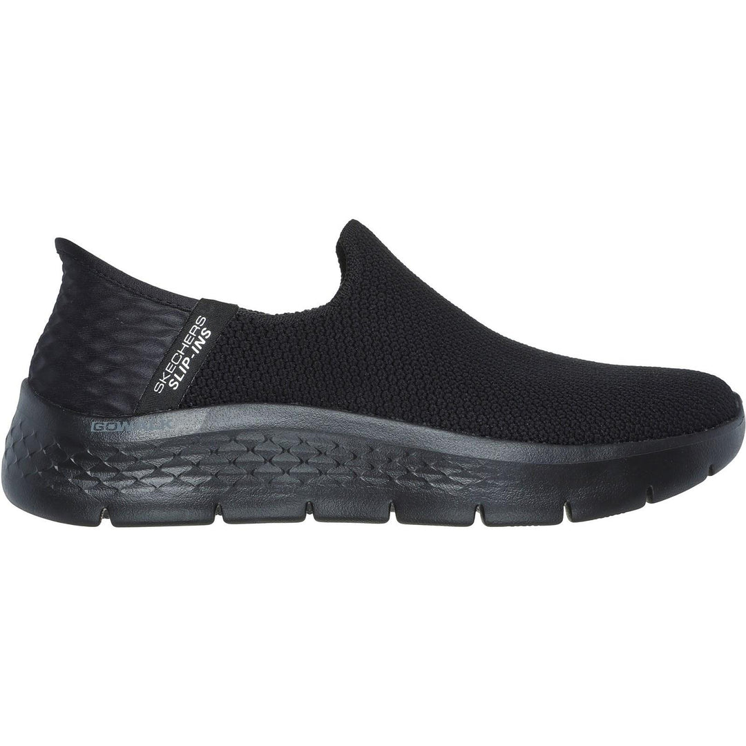Women's Wide Fit Skechers Slip-ins 124820 Go Walk Flex Sunset Trainers in Black - Image 2