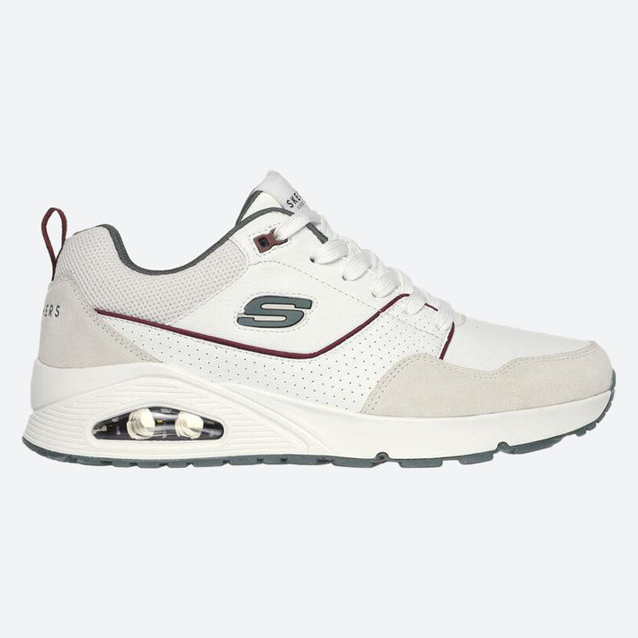 Zapatillas Skechers 183020 Uno Retro One de corte ancho para hombre in Blanco/Verde - Image 1