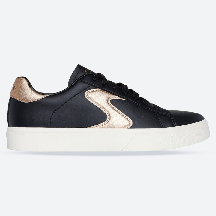Women's Wide Fit Skechers 185016 Eden Lx Beaming Trainers - Black/Rose Gold in Black/Rose Gold - Image 1