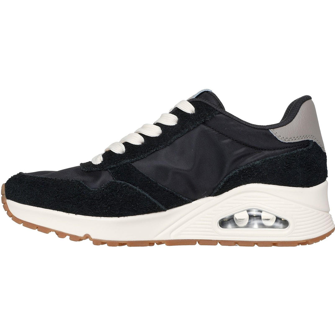 Women's Wide Fit Skechers 177857 Uno Vintage Dayz Trainers in Black - Image 4
