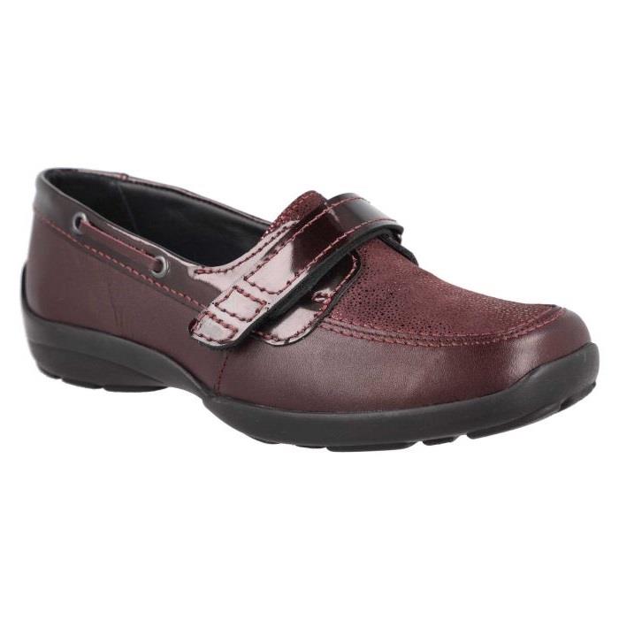 Women's Wide Fit DB Fiddle Shoes in Black Leather / Patent / Spot - Image 12