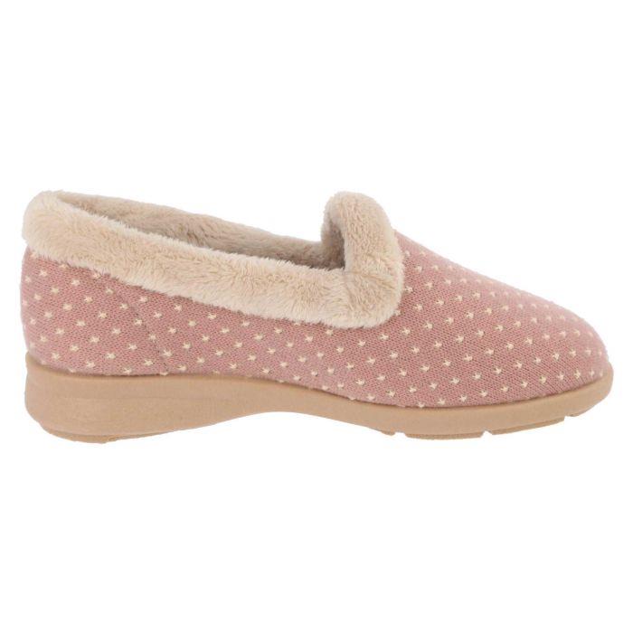 Women's Wide Fit DB Clover Slippers in Rose Star Stitched / Textile - Image 9
