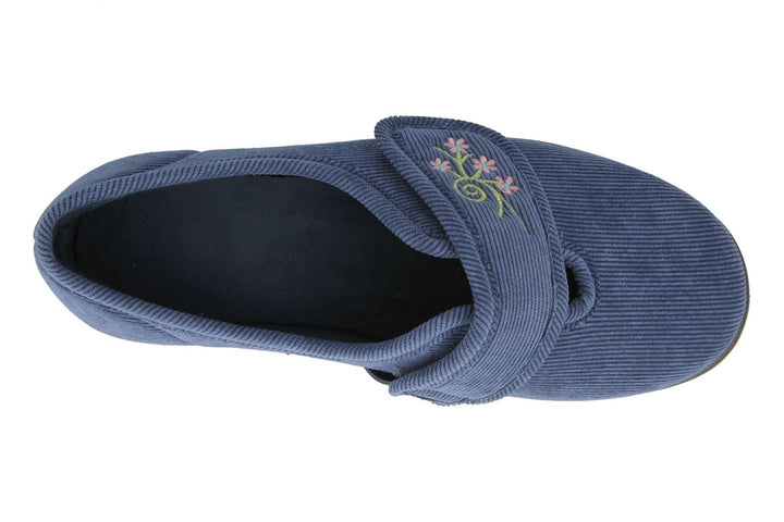 Pantuflas DB Dallas de ajuste ancho para mujer in Azul vaquero - Image 1