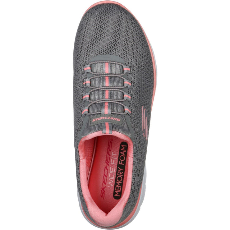 Skechers 12980 Wide Summits Sports Trainers Grey Pink-3