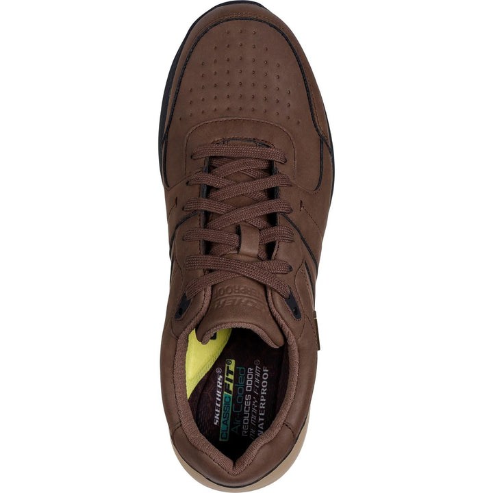 Men's Wide Fit Skechers 205236 Waterproof Netson Trainers in Brown - Image 1