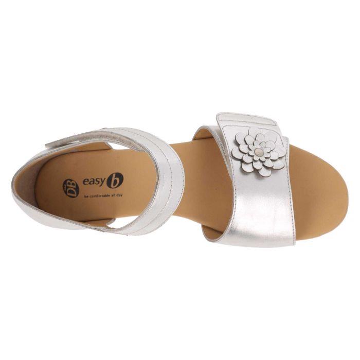 Women's Wide Fit DB Peony Sandals in Black Leather - Image 1