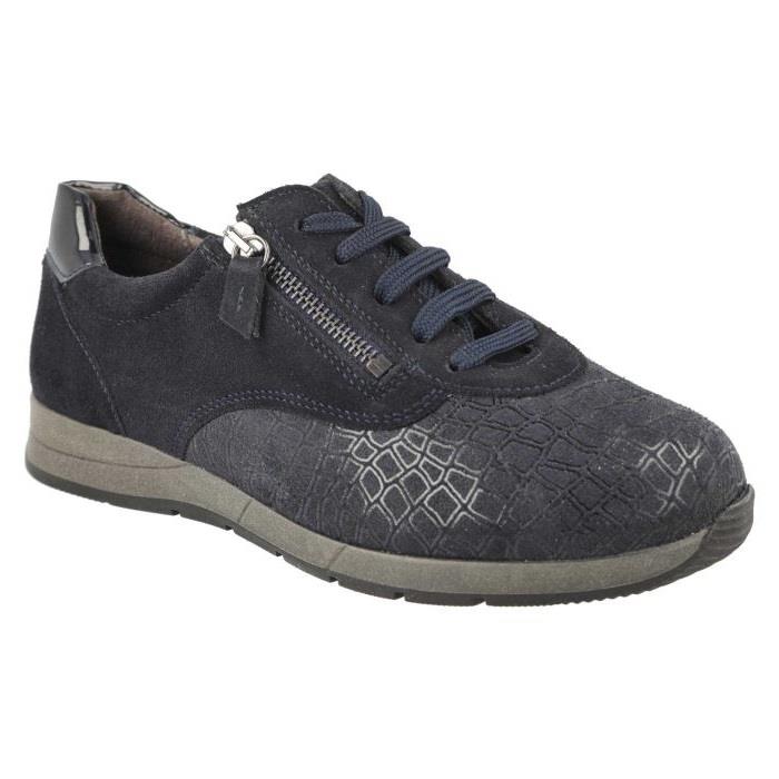Women's Wide Fit DB Cumulus Trainers in Black Suede / Stretch / Patent - Image 7