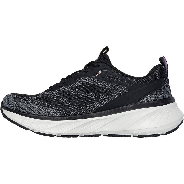 Women's Relaxed Fit Skechers 150471 Edgeride Power Flow Trainers in Black/Lavender - Image 1