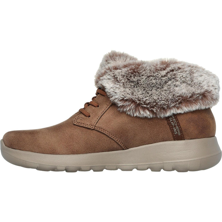 Women's Wide Fit Skechers 144803 Slip-ins On The Go Joy Cozy Charm Boots in Chestnut - Image 1