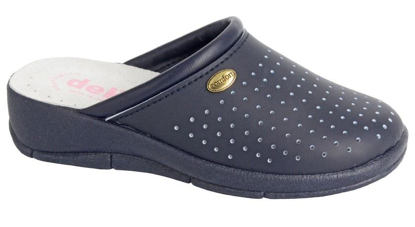 Womens Wide Fit DEK L706 Clogs in Black - Image 5