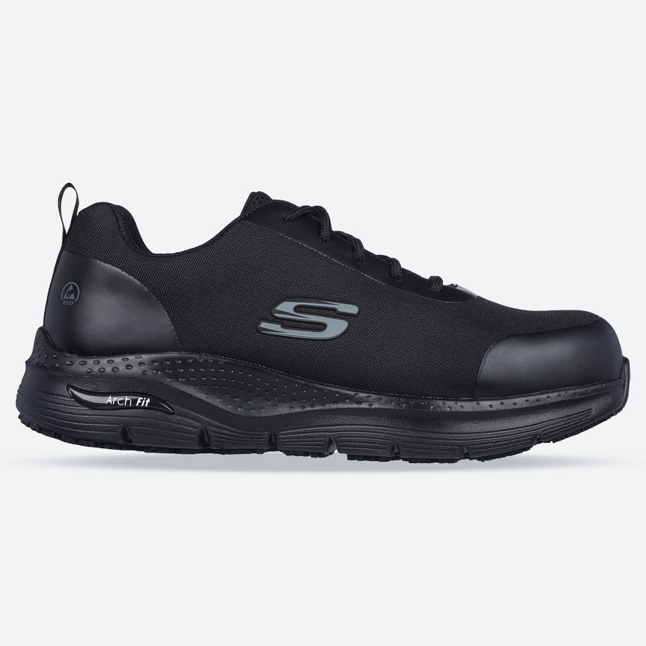 Zapatillas de seguridad Skechers 200086EC Arch Fit Ringstap de corte ancho para hombre in Black - Image 1