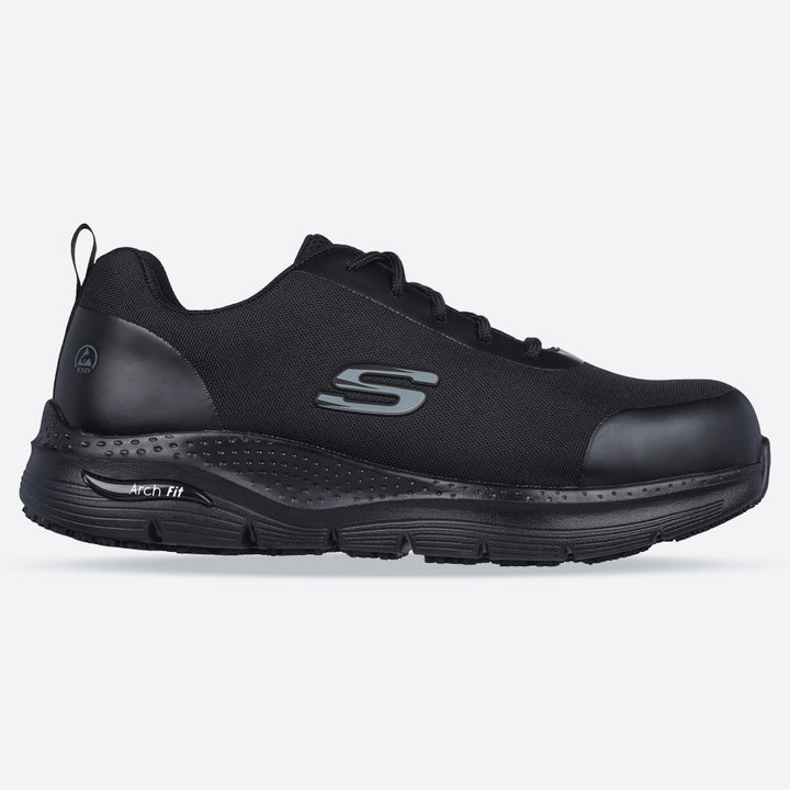 Zapatillas de seguridad Skechers 200086EC Arch Fit Ringstap de corte ancho para hombre in Black - Image 1