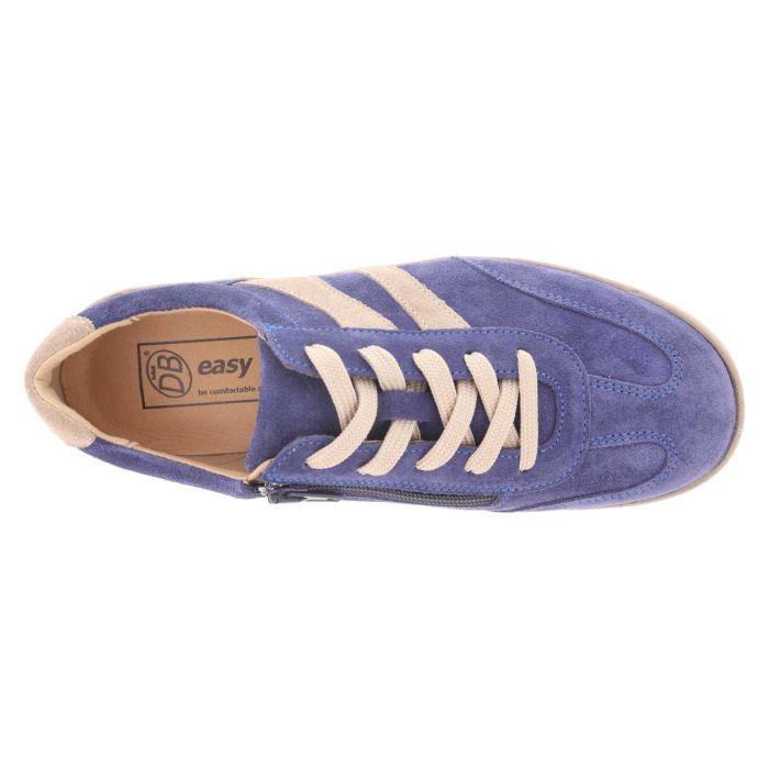Women's Wide Fit DB Hannah Lace Up Trainers in Black Suede - Image 1