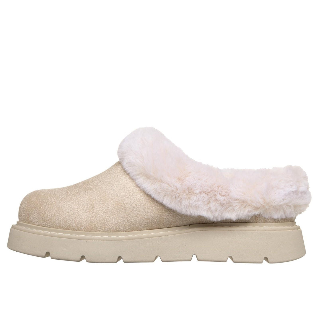Women's Wide Fit Skechers Keepsakes 114762 Lite Cozy Blend Slippers in Off White - Image 4